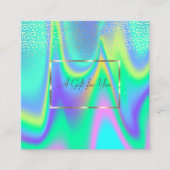 Elegant modern holografisch Lijst, Confetti Kortingskaartje (Voorkant)