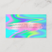 Elegant modern holografisch penseelstreken visitekaartje (Achterkant)