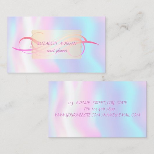 Elegant modern holografisch visitekaartje (Voorkant / Achterkant)