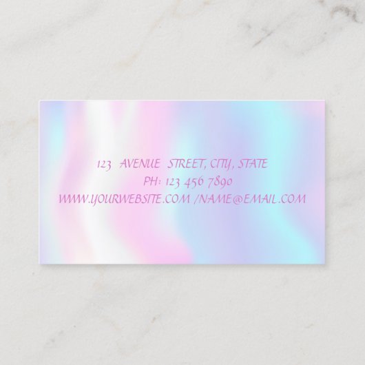 Elegant modern holografisch visitekaartje (Achterkant)