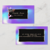 Elegant modern holographic Girl Tree Silouette Visitekaartje (Voorkant / Achterkant)