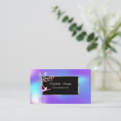 Elegant modern holographic Girl Tree Silouette Visitekaartje (Staand voorkant)