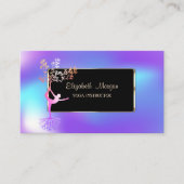 Elegant modern holographic Girl Tree Silouette Visitekaartje (Voorkant)