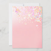 Elegant modern holographic Glitter Pink Wedding Kaart (Achterkant)
