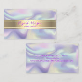 Elegant modern holographic Gold Stripe Visitekaartje (Voorkant / Achterkant)