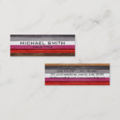 Elegant modern hout gekleurd uitzicht mini visitekaartje (Voorkant / Achterkant)