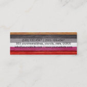 Elegant modern hout gekleurd uitzicht mini visitekaartje (Achterkant)