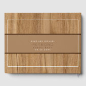 Elegant modern houten bruiloft gastenboek (Achterkant)