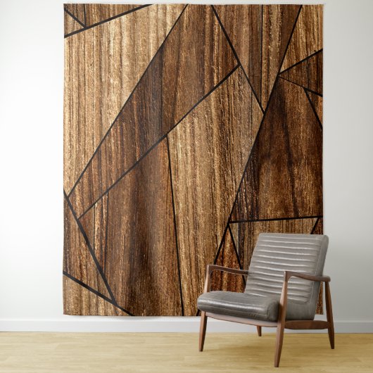 Elegant modern houten patroon wandkleed (In situ)