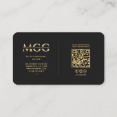 Elegant Modern Huisdier Grooming Monogram Zwart Visitekaartje (Achterkant)