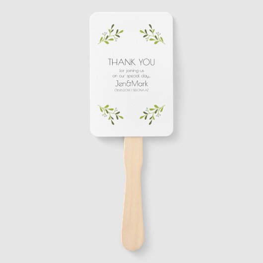 Elegant modern huwelijk. Dank je. Handwaaier (Voorkant)