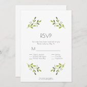 Elegant modern huwelijk. RSVP met maaltijdopties. Kaart (Voorkant / Achterkant)