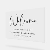 Elegant & Modern Huwelijk Welkom Clear Acryl Bord (Hoek)