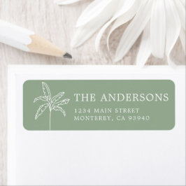 Elegant modern huwelijkslogo palmbomenlabel etiket