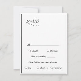 Elegant modern huwelijksmenu Keuze RSVP-kaart Kaart