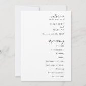 Elegant modern huwelijksprogramma kaart (Achterkant)