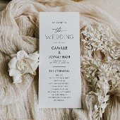 Elegant modern huwelijksprogramma programmakaart