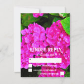 Elegant Modern Hydrangea Floral Botanical Wedding RSVP Kaartje (Voorkant)