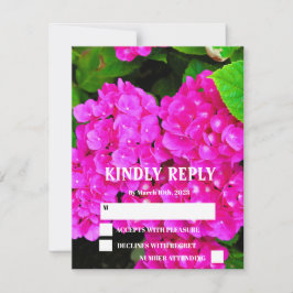 Elegant Modern Hydrangea Floral Botanical Wedding RSVP Kaartje