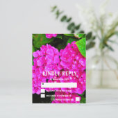 Elegant Modern Hydrangea Floral Botanical Wedding RSVP Kaartje (Staand voorkant)