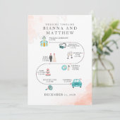 Elegant modern Icons Wedding Itinerary Programmakaart (Staand voorkant)