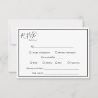 Elegant modern in één bruiloft RSVP-Kaart