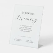 Elegant, modern in liefdevolle herinnering voetstu reclamebord met voetstuk (Voorkant)