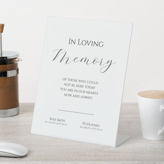 Elegant, modern in liefdevolle herinnering voetstu reclamebord met voetstuk (Insitu)