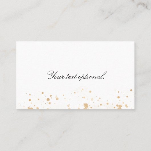 Elegant Modern in Weiß Gold Splash Platzkarte Plaatskaartje (Achterkant)