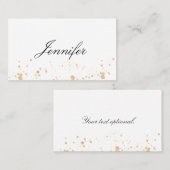 Elegant Modern in Weiß Gold Splash Platzkarte Plaatskaartje (Voorkant / Achterkant)