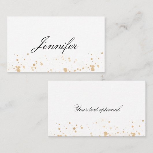 Elegant Modern in Weiß Gold Splash Platzkarte Plaatskaartje (Voorkant / Achterkant)