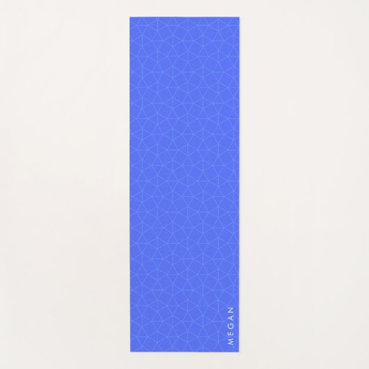 Elegant modern Indigo blauw geometrisch patroon Yogamat (Voorkant)