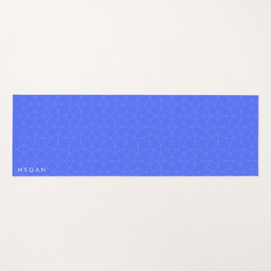 Elegant modern Indigo blauw geometrisch patroon Yogamat (Voorkant (horizontaal))