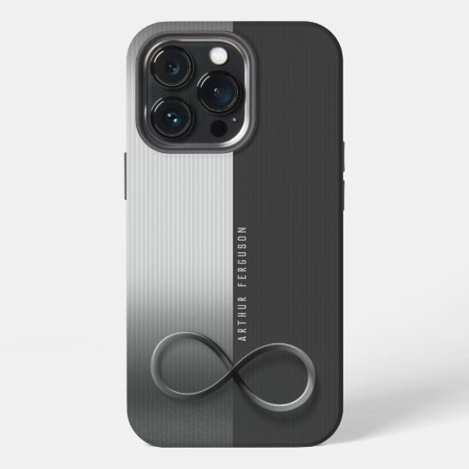 Elegant Modern Infinity | Silver Gray iPhone Hoesje (Achterkant)