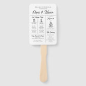 Elegant modern infografisch huwelijksprogramma handwaaier (Voorkant)