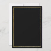Elegant modern Initiaal Black Gold Wedding Kaart (Achterkant)