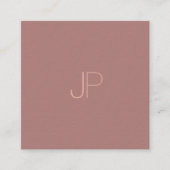 Elegant modern Initiaal Letter Monogram Plain Luxe Vierkante Visitekaartje (Voorkant)