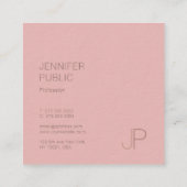 Elegant modern Initiaal Letter Monogram Plain Luxe Vierkante Visitekaartje (Achterkant)