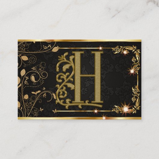 Elegant modern Initiaal monogram Professional Visitekaartje (Voorkant)