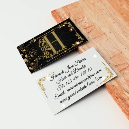 Elegant modern Initiaal monogram Professional Visitekaartje