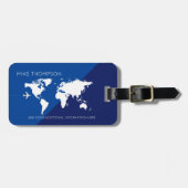 Elegant Modern Internationaal 2-tonen Blauw Bagagelabel (Voorkant horizontaal)