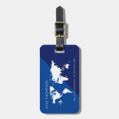 Elegant Modern Internationaal 2-tonen Blauw Bagagelabel (Voorkant verticaal)