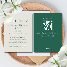 Elegant Modern Invitation Insert Wedding Details Feestdagenkaart