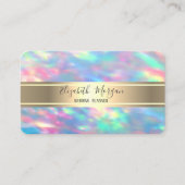 Elegant modern Iridescent Opal, Gold Stripe Visitekaartje (Voorkant)