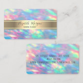 Elegant modern Iridescent Opal, Gold Stripe Visitekaartje (Voorkant / Achterkant)