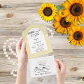 Elegant modern islamitisch GOLD EN WITTE bruiloft All In One Uitnodiging