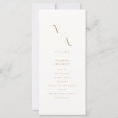 Elegant Modern Ivoor en Tan Wedding Programma (Voorkant)