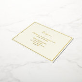 Elegant modern ivoor Gold Foil Reception Kaart (Gedraaid)
