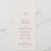 Elegant Modern Ivoor Kalligrafie Bruiloft Menu (Voorkant)
