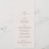 Elegant Modern Ivoor Kalligrafie Bruiloft Menu (Voorkant)